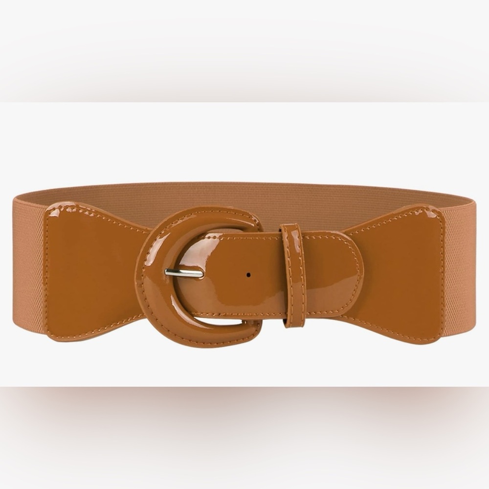 Wide Stretchy Belt Caramel